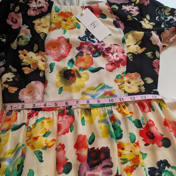 Asos Style London Patchwork Colorblock Floral Long Sleeve Dress - New, NWT - Picture 10 of 16